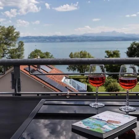 شقة Lakefront - Living With Style - Direkt Am Bodensee Mit Atemberaubendem Panoramablick Auf Den Bodensee Und Die Alpen فريدريشسهافن